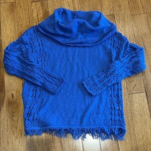 Elegant Royal Blue Cowl Neck Sweater